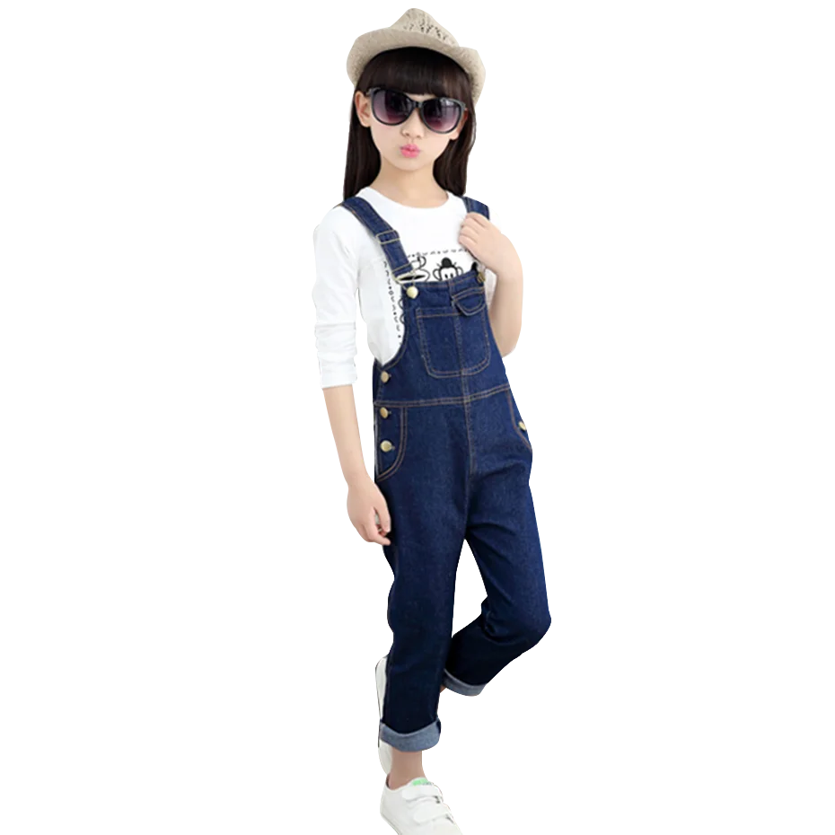 Джинсовый комбинезон для девочек мальчиков девочек-подростков одежда