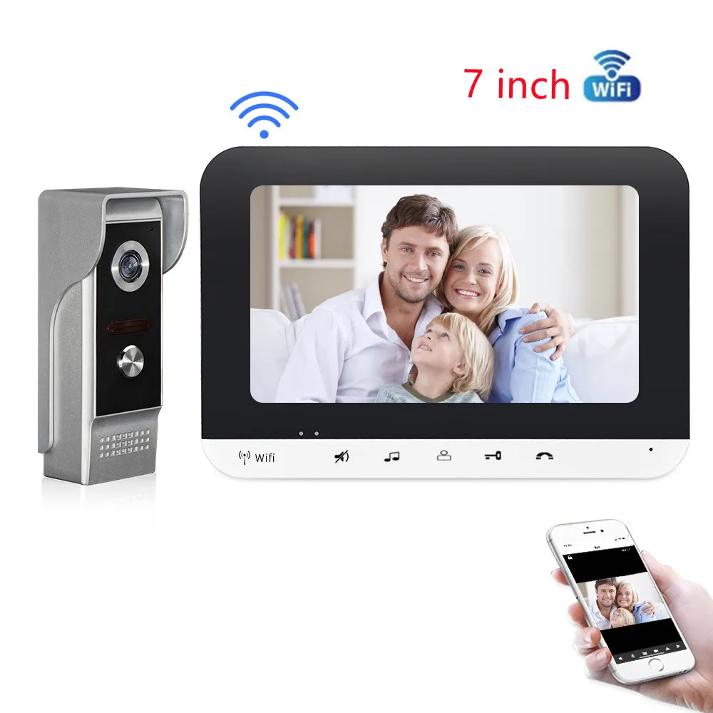 

7 Inch WiFi Video Doorbell Intercom Wired Door Phone Call Smart Indoor Home Monitor Villa Camera Door Bell Remote Unlock Control