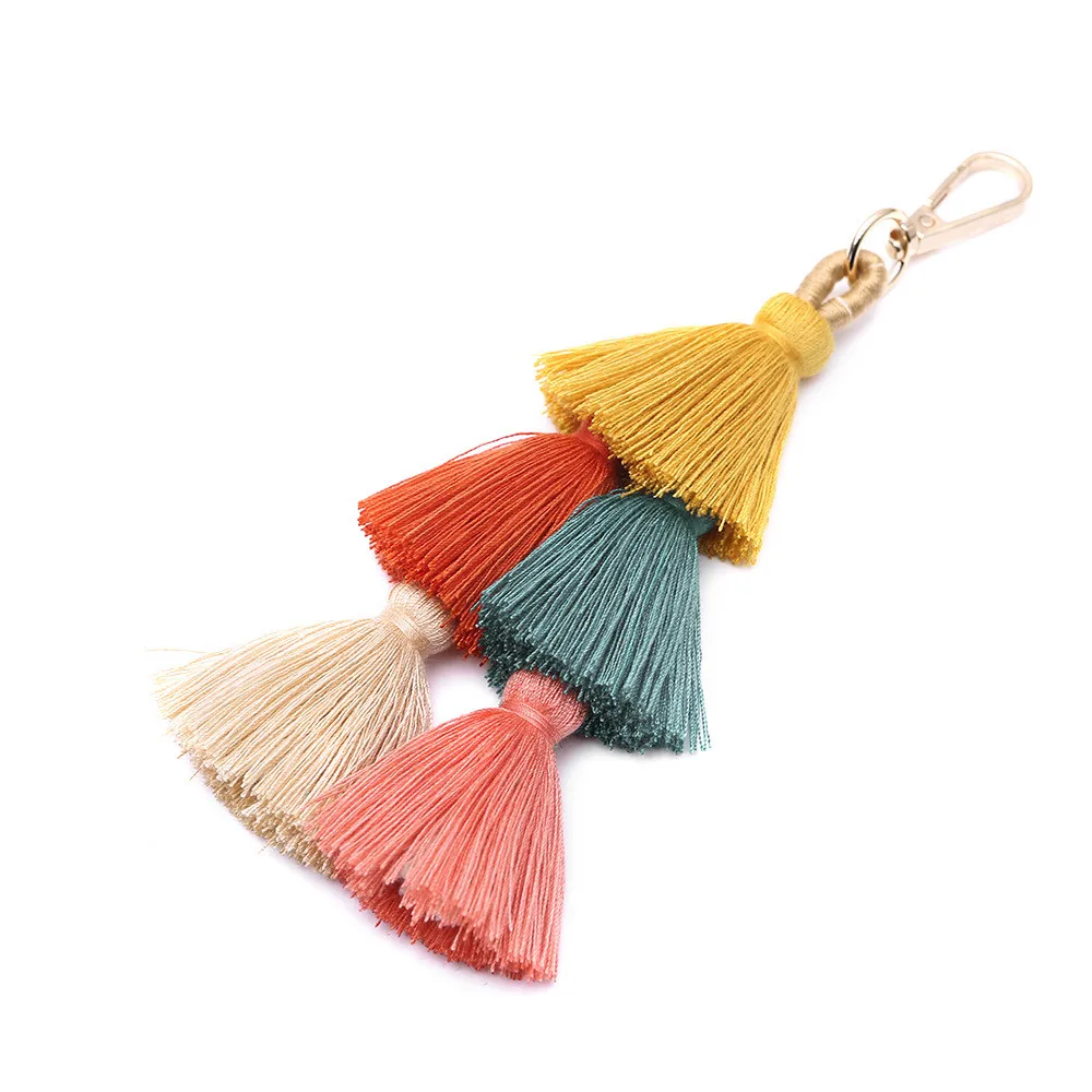 

Handwork Jewelry Tassel Pendant Keychain Colorful Beads Bag Pendant Car Key Ring Accessories Women Bag Pendant Jewelry Gift New