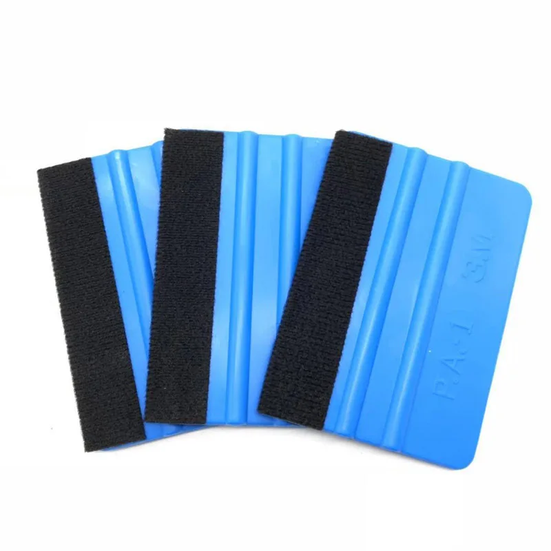 

3Pcs Blue Squeegee Felt Edge Scraper Car Decals Vinyl Wrapping & Tint Tools For Razor Blade Scraper Automatic Film Squeegee Set