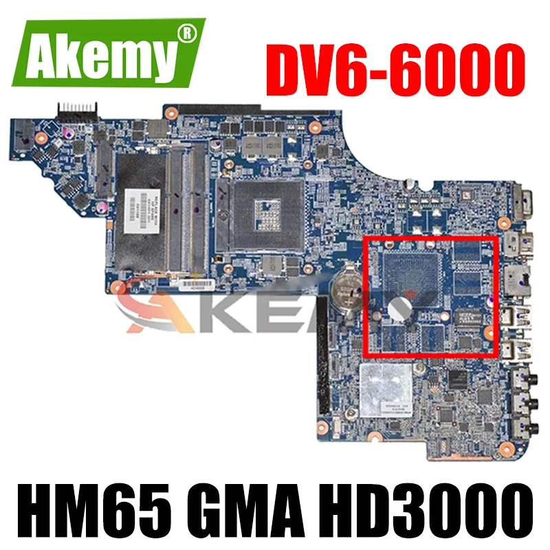 

Akemy 641490-001 материнская плата для ноутбука Hp Pavilion DV6 DV6-6000 Материнская плата ноутбука HM65 GMA HD3000 DDR3