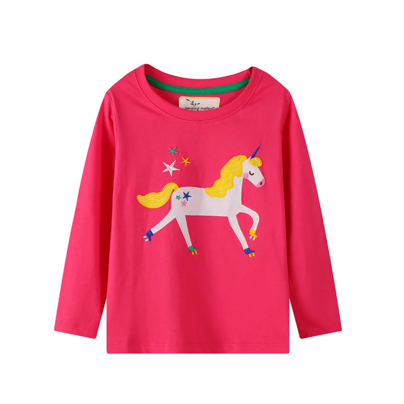 2021 Unicorn T Shirt Girls T-shirt Long Sleeve Kids Tops Princess Tshirt Autumn Unicornio T-shirts Licorne Koszulki Kids Clothes