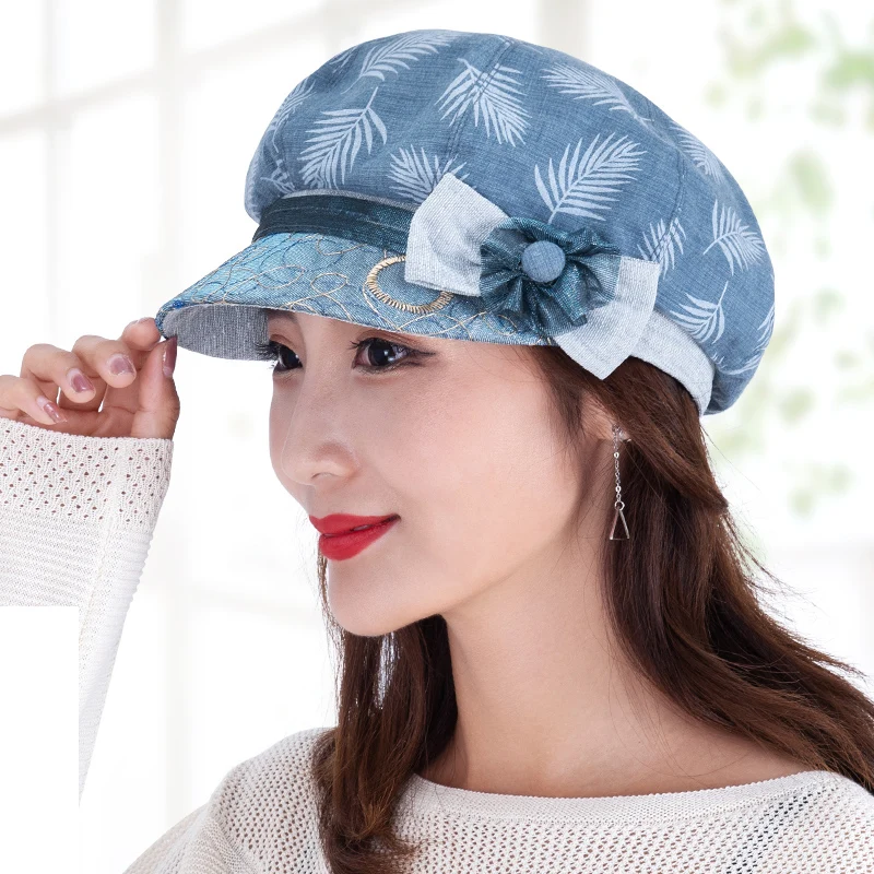 

GBCNYIER All-Match Female Autumn Beret Autumn Outdoor Stroll Leisure Berets Bow-Knot Short Brim Adjustable Hat