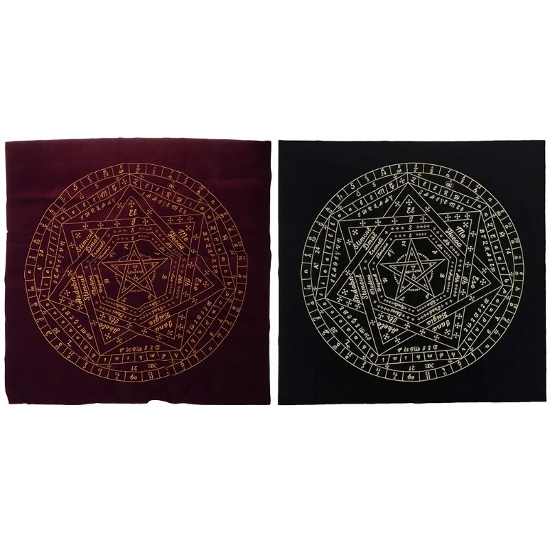

Tarot Card Tablecloth Sigils of Elohim Mysterious Pattern Astrology Divination Altar Velvet Cloth Board Game Tarot Card Mat