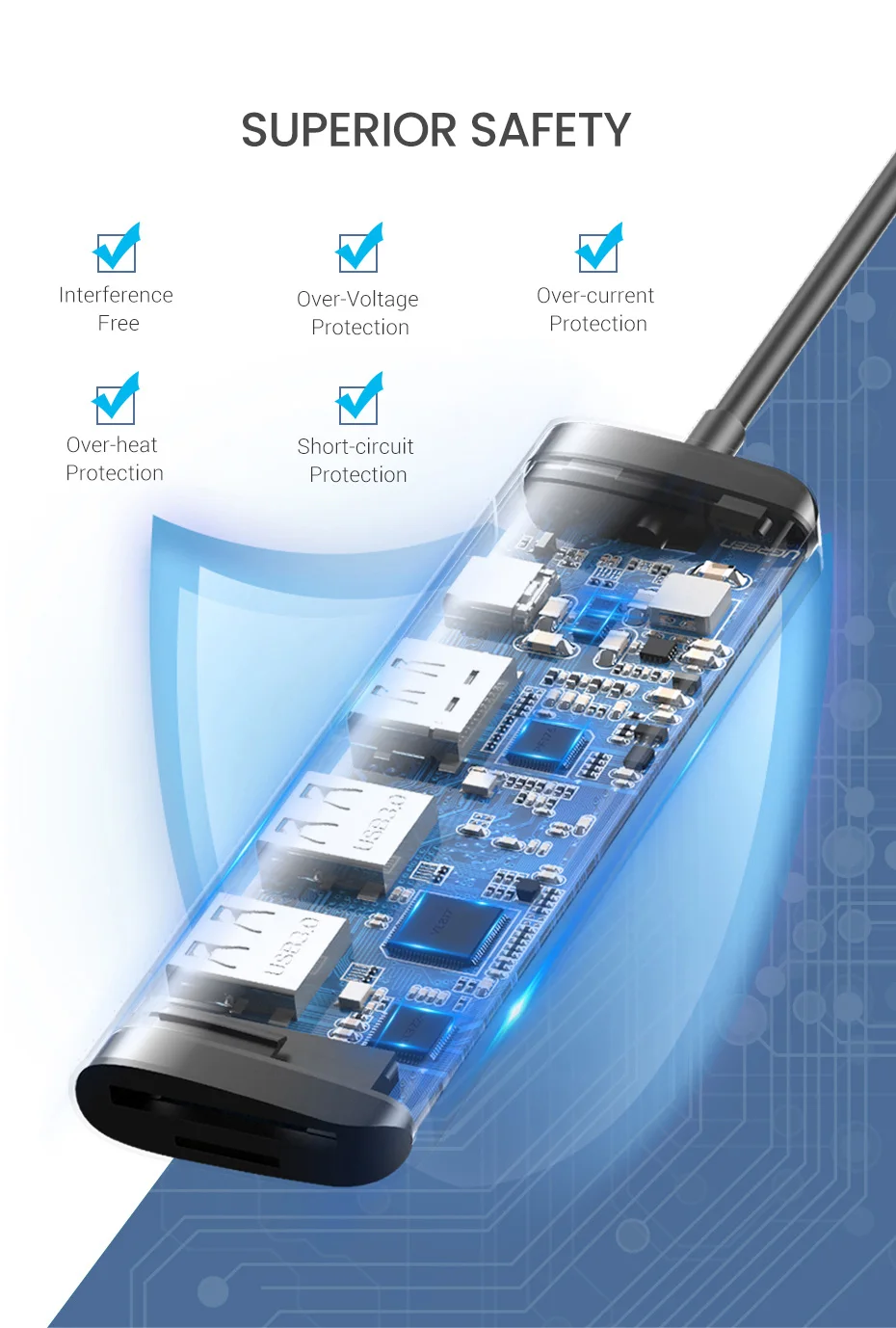 Ugreen USB C концентратор type C к Мульти USB 3,0 концентратор HDMI адаптер док-станция для MacBook Pro huawei mate 30 USB-C 3,1 разветвитель порт type C концентратор