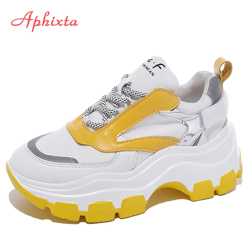 Женские кроссовки с массивной подошвой Aphixta блестящие Нескользящие на платформе