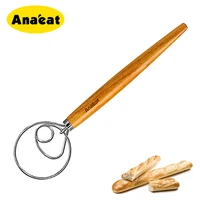 anaeat 1pc stainless steel dough whisk baking pastry blender egg beater tools for fast bread making