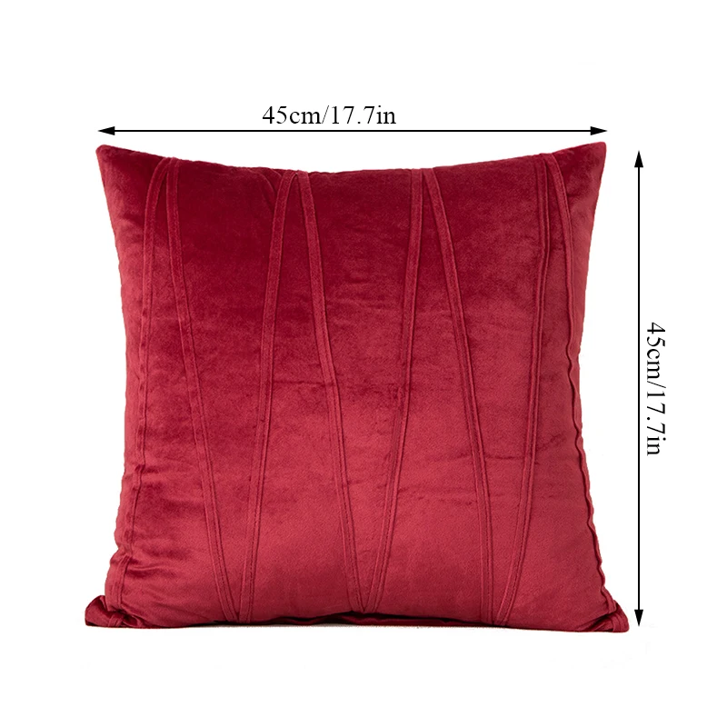 

Square Dutch Fleece Pillow Cover Solid 45*45cm Velvet Pillowcase Geometric Decorative Pillowcase Sofa Waist Cushion Cover