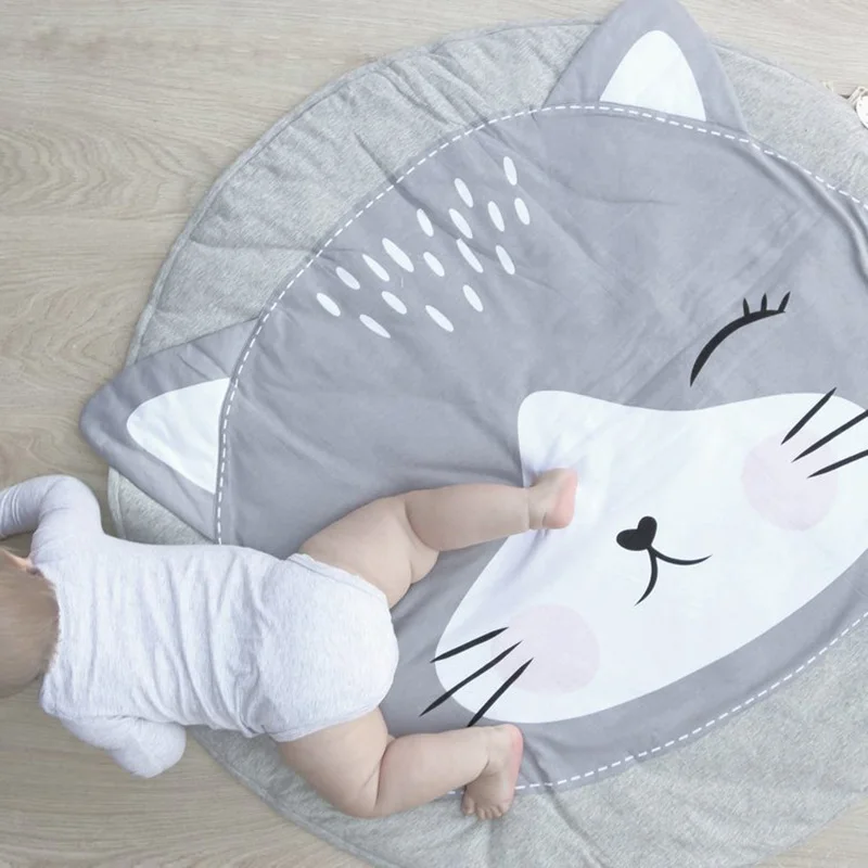 

Baby Play Mat Pad Cotton Newborn Infant Crawling Blanket Animal Playmat Round Carpet Floor Rug Kids Children Room Nordic Decor