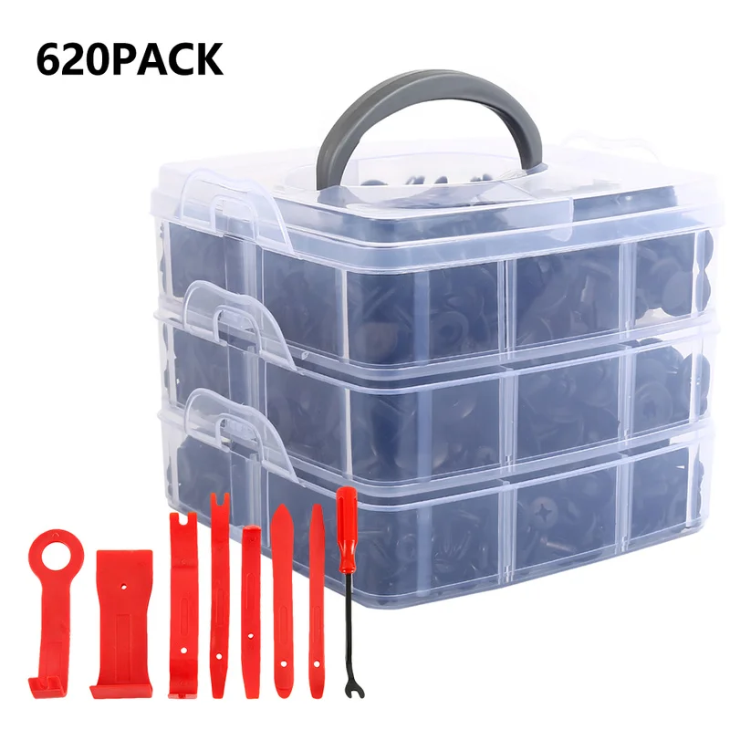 Набор заклепок для автомобиля 620 шт./кор. смешанные Автомобильный Крепеж обивки