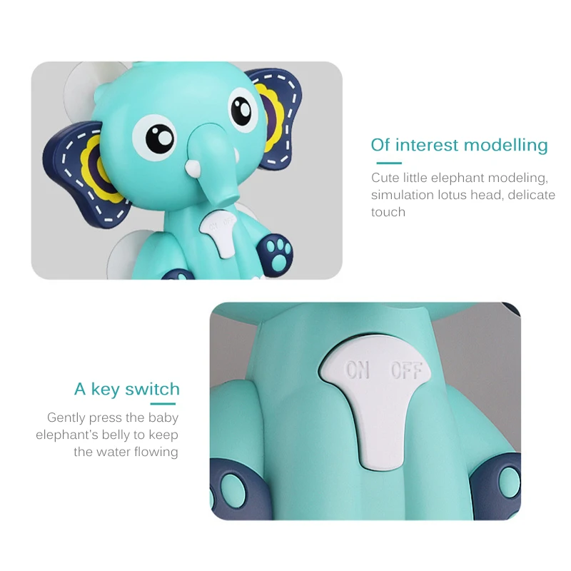 

Cute Elephant Pattern Faucet Baby Water Game Shower Head For Kids Bathroom Bath Toys
