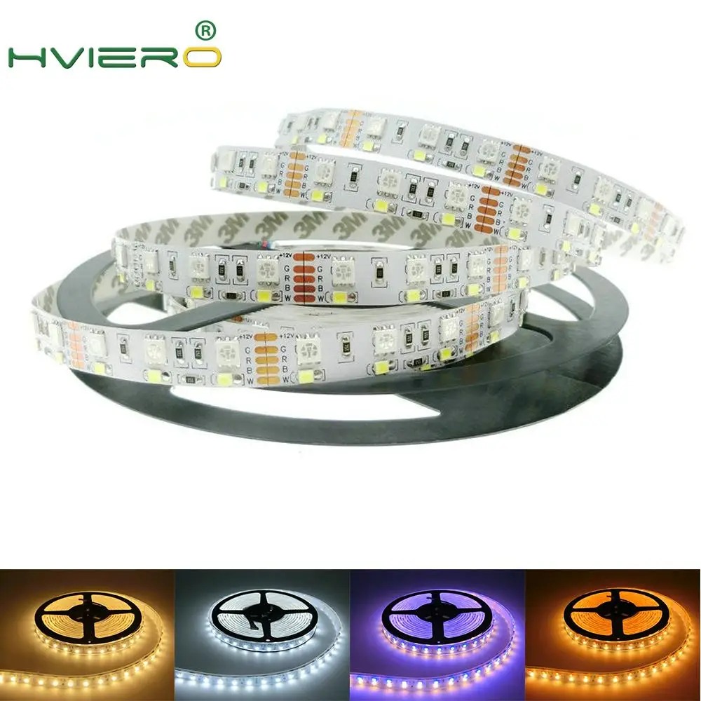 Двухрядная RGBW Светодиодная лента 5050 RGB 2835 белый теплый DC 12V 120LED/m 5m 600Leds