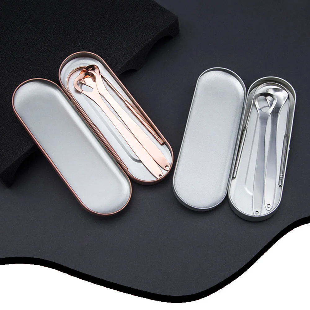 

3 Pcs Tongue Cleaner Scraper Stainless Steel Tongue Scraper Reusable Fresh Breath Maker Medical Mouth Brush Oral Hygiene Care