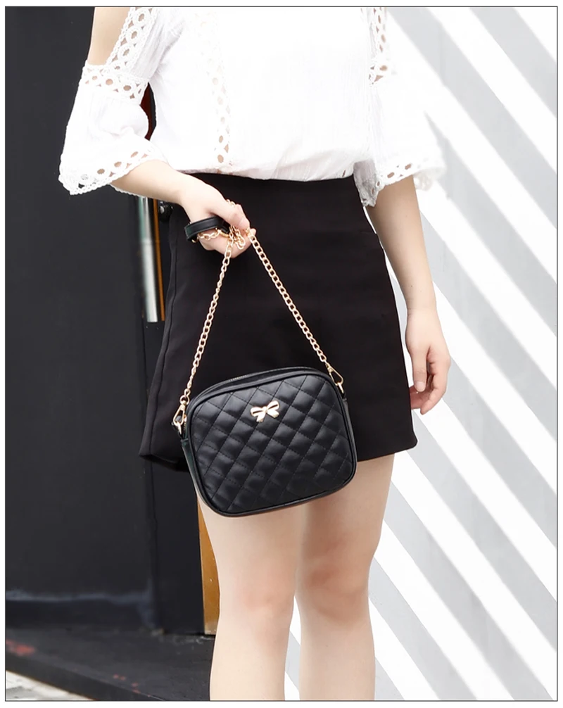 

KYYSLO Mini Casual Chain Lingge Women Bag Korean Fashion Trend All-match Female Bag diamond Shoulder Crossbody Lady Bag