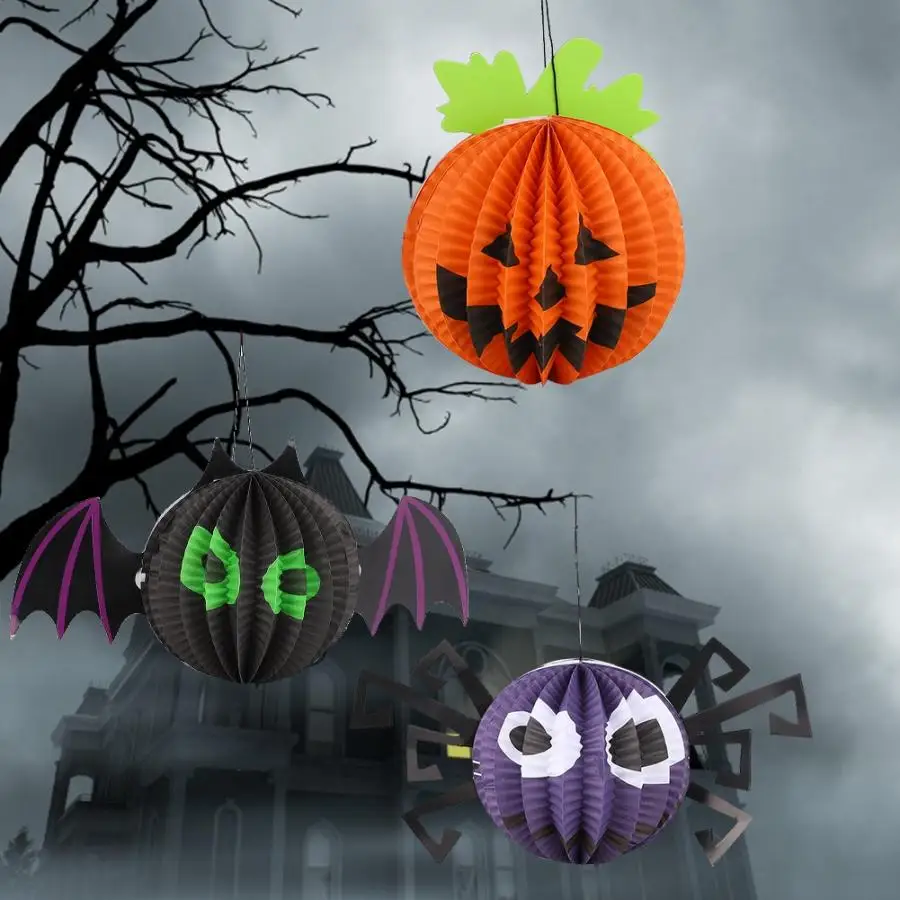 Бумажные фонарики на Хэллоуин подвесной фонарь свадебное украшение вечеринку