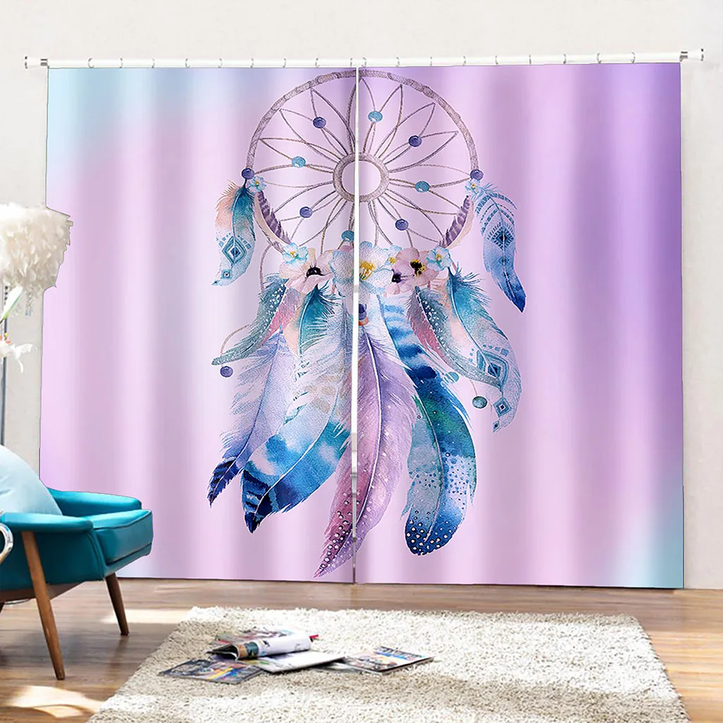 

High quality custom 3d curtain fabric pink wedding curtains 3D Window Curtain Dinosaur print Luxury Blackout