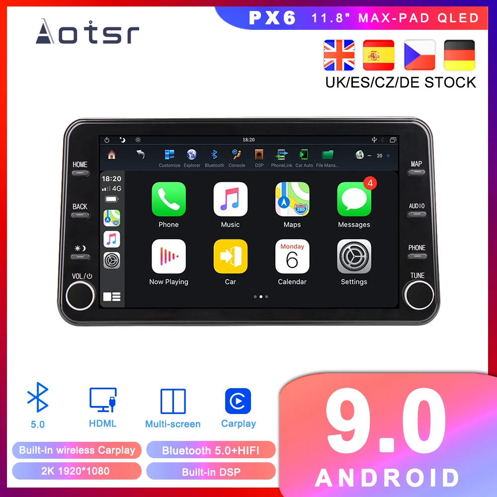 Max PAD Android 9 PX6 для Jeep wrangler JK 2014 2017 автомобильный DVD плеер GPS навигация автомобильное