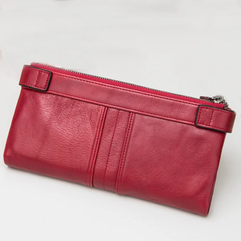 

RFID Fashion Women Cow Leather Wallet Genuine Leather Ladies Coin Purse Cowhide Card Holders Dropshipping Bolsa Feminina