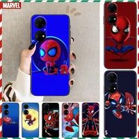 marvel cartoon spiderman phone case for huawei p50 p40 p30 p20 10 9 8 lite e pro plus black etui coque painting hoesjes comic fa