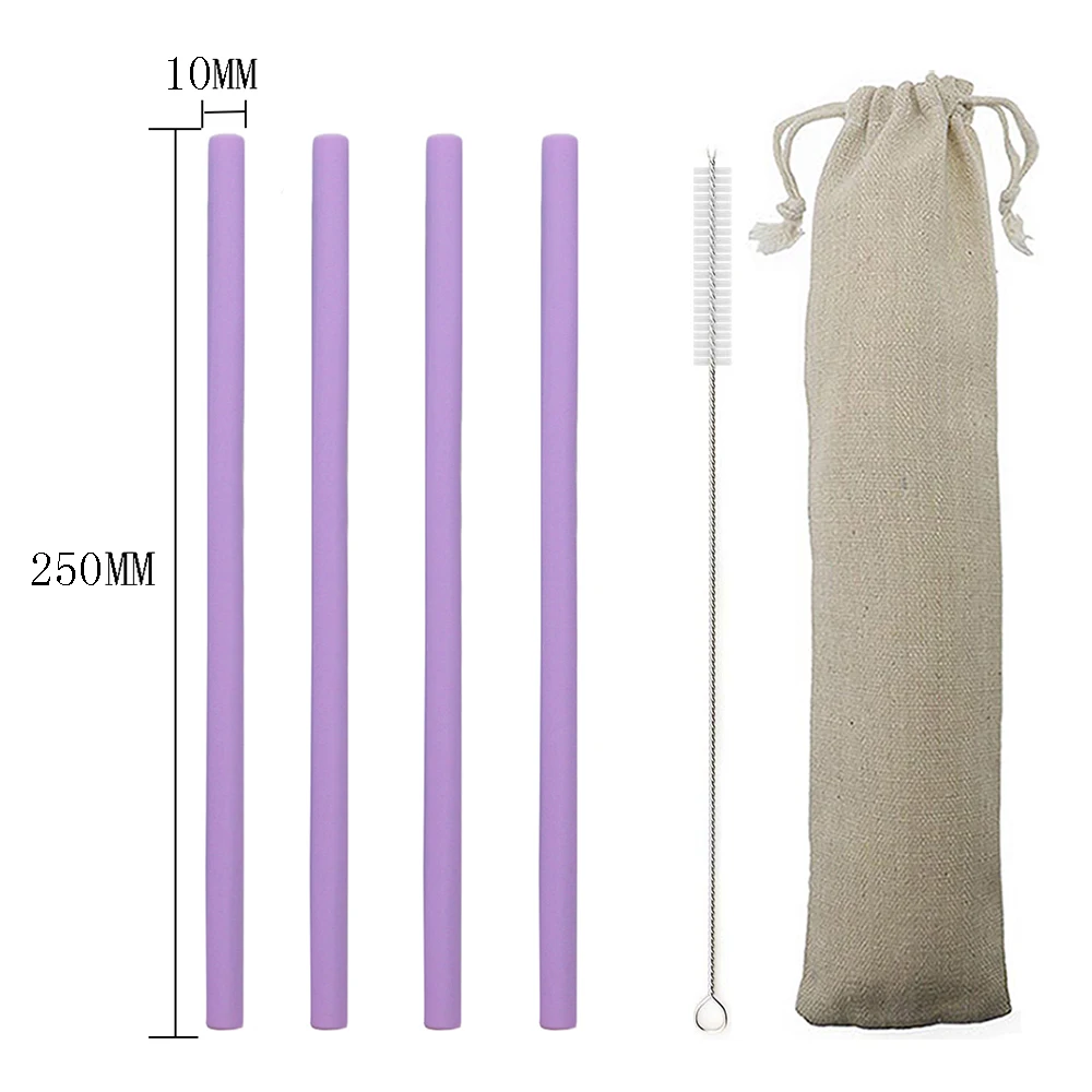 6 шт./компл. набор многоразовых силиконовых трубок для питья 10 мм жемчужное молоко