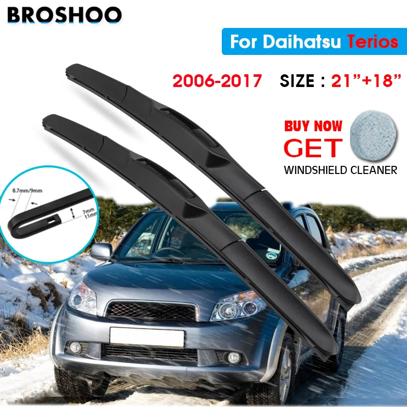 

Щетка стеклоочистителя для Daihatsu Terios 21 "+ 18" 2006-2017 Авто Стеклоочистители для лобового стекла лезвия для мытья окон подходит для U Hook Arms