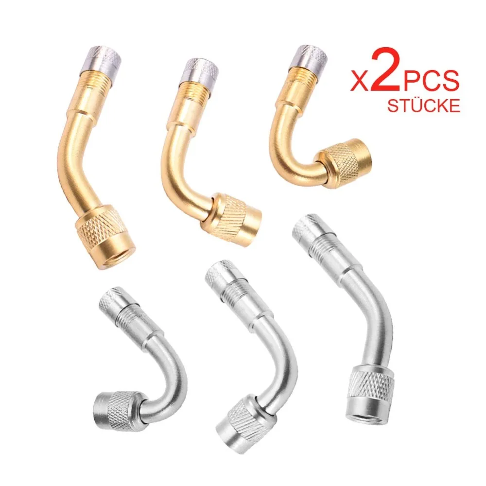

2Pcs Motorcycle 45 90 135 Degree Angle Bent Valve Adaptor Tyre Tube Valve Extension Adapter for Truck Car Moto Bike