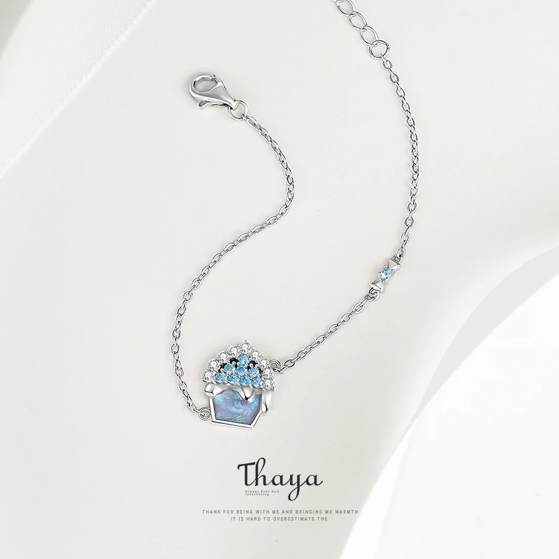Thaya S925 Серебряный браслет для сладкого торта с кристаллами циркония Модный шарм