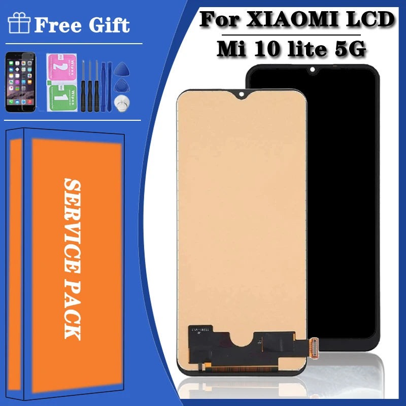 

High Quality For Xiaomi Mi10 Lite Lcd Mi 10 Lite 5G M2002J9G Touch Screen Digitizer Assembly with frame For Mi 10Lite Lcd