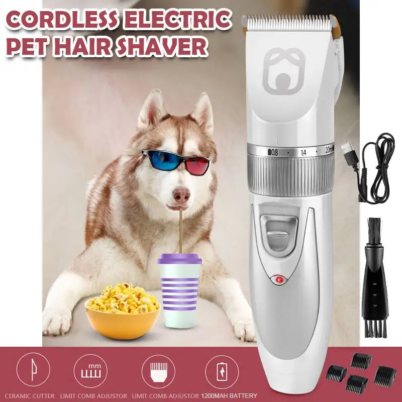 

Professional Pet Dog Hair Trimmer Animal Grooming Clippers Cat Cutter Machine Shaver Cordless Electric Scissor Clipper 110-240V