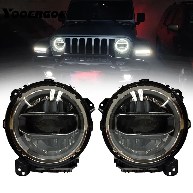 " дюймовый круглый светодиодный фары для Jeep Wrangler JL Gladiator SUV фары замена с дневными ходовыми огнями