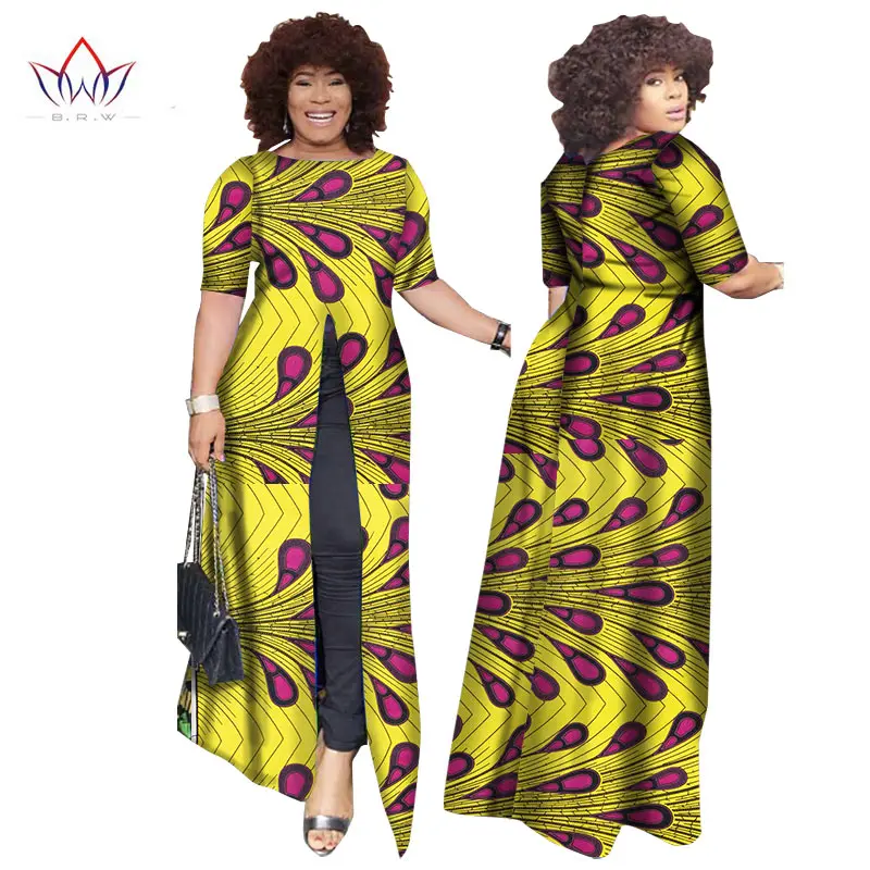 Африканский dashiki африканских платья повседневные Прямые сплит печати Африканский принт хлопок Одежда Сорочка африканского Femme brw WY852 - Цвет: 13