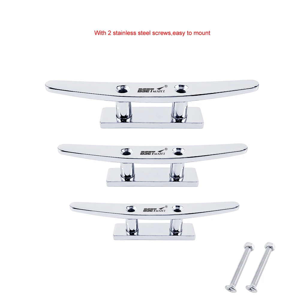 

Stainless Steel 316 Low Flat Cleat Boat Cleats Deck Rope Cleat Mooring Dock Cleat Marine Hardware Yacht Accessories Lock bolt