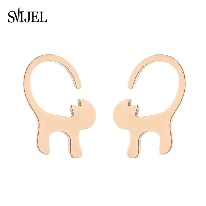 Edelstahl schöne Katze Ohrringe für Frauen Mini niedlichen Tier Kätzchen Haustier Ohr stecker Schmuck Geburtstags geschenke – Detail 5