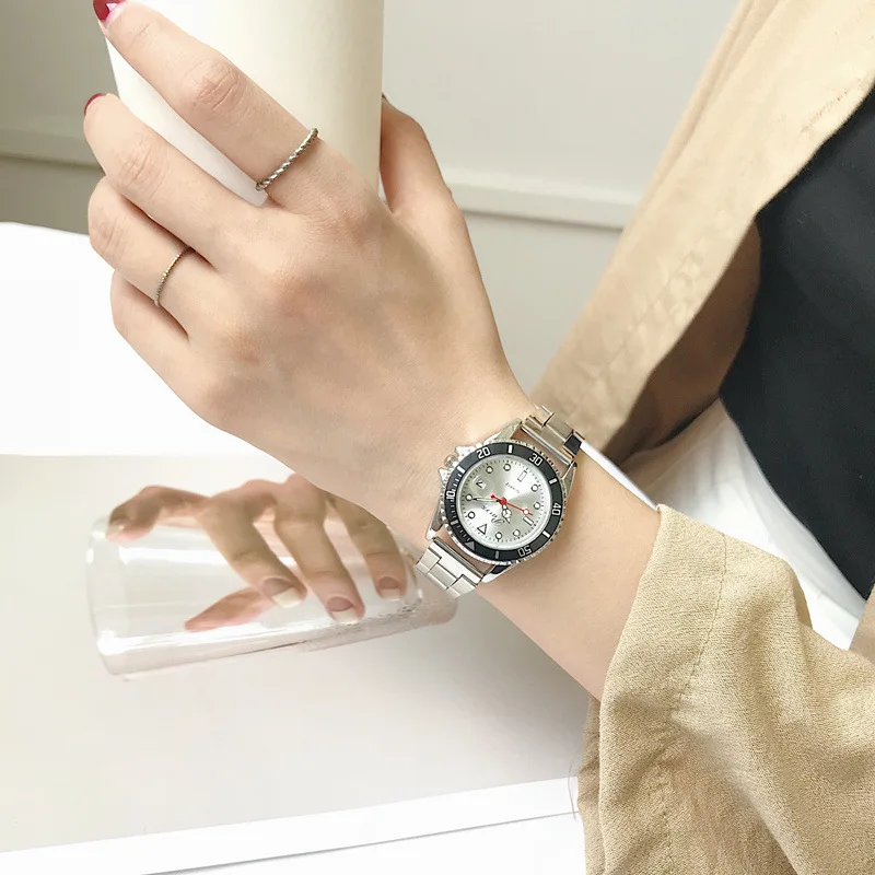 Часы наручные женские кварцевые брендовые модные полностью из нержавеющей стали