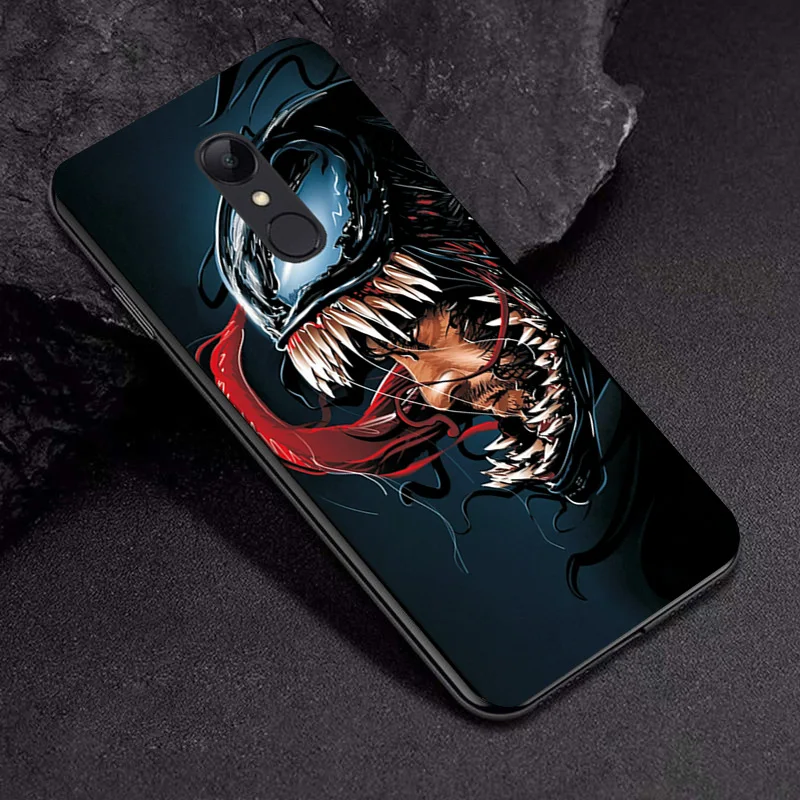 TPUBLK644 Чехол Venom Avengers для Xiaomi Redmi 4X Note 4 4X чехол для Redmi Note 6 Чехол Note 7 5 8 Pro черный ТПУ чехол для телефона Redmi Note 8T - Цвет: TPUBLK644