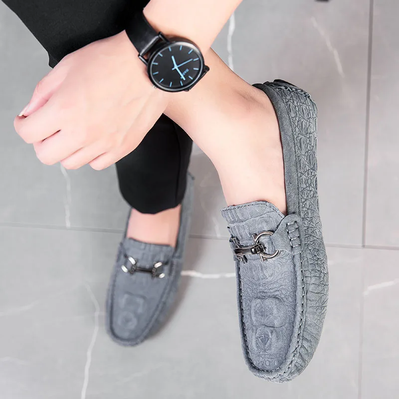 Men Leather Casual Shoes men genuine leather Soft Loafers Moccasins outdoor Slip-on fashion Driving Flats | Обувь