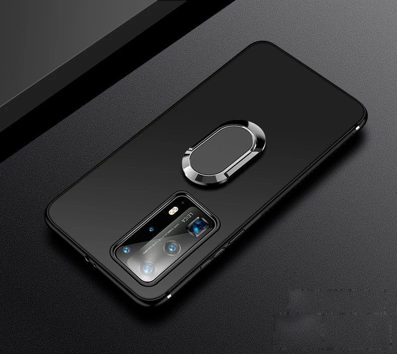 

Ultra Thin Finger Magnetic Ring Matte Case for Doogee S40 Lite Matte Black Silicone TPU Cover for Doogee S40 S40 Pro