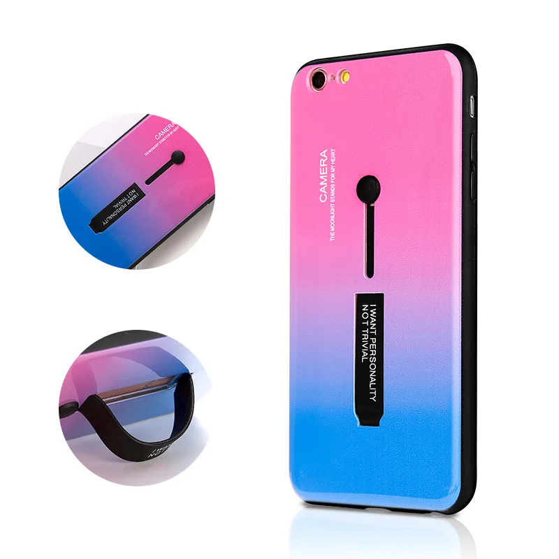 Градиент цвета радуги кольцо кронштейн чехол для телефона Apple iPhone XR XS Max X 8 7 6 6S Plus