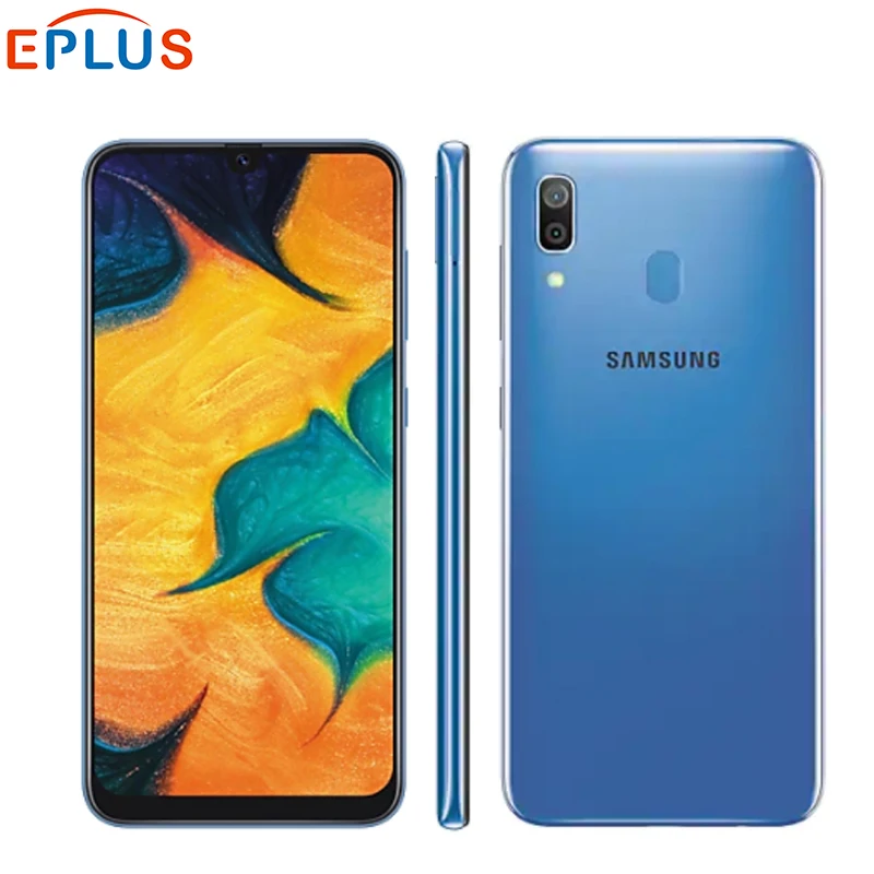 Мобильный телефон samsung Galaxy A30 A305F-DS LTE, 6,4 дюймов, 4 Гб ОЗУ, 64 Гб ПЗУ, четыре ядра, Android 9,0, две sim-карты, отпечаток пальца