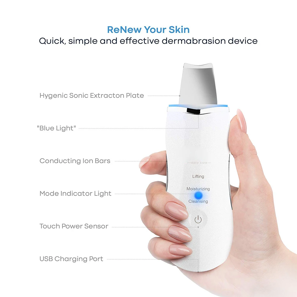 Cleanerface Ion глубокая очистка лица ультразвуковой пилинг искусственная кожа для