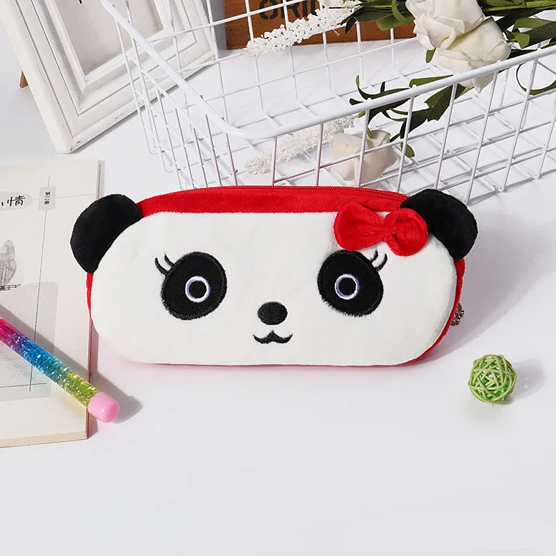 1 шт. Kawaii мультфильм панда пенал карандаш мягкий плюшевый пенал для ручек для карандашей косметичка Сумка Кошелек для монет подарок, школьные принадлежности