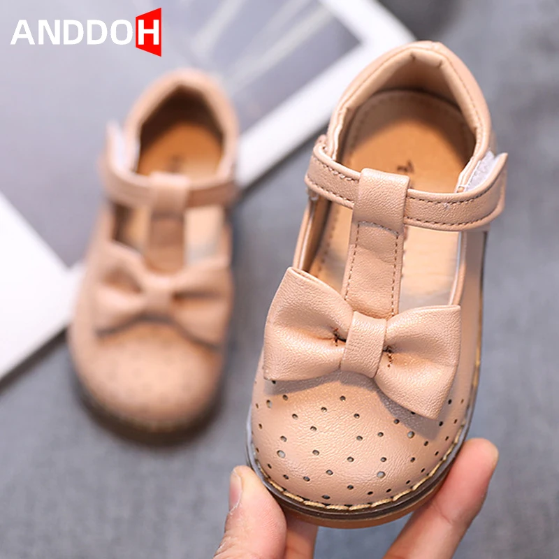 

Size 21-30 Girls Breathable Bow Knot Single Shoes for Kids Children Anti-slippery Sandals Baby Wear-resistant Casual Sandals