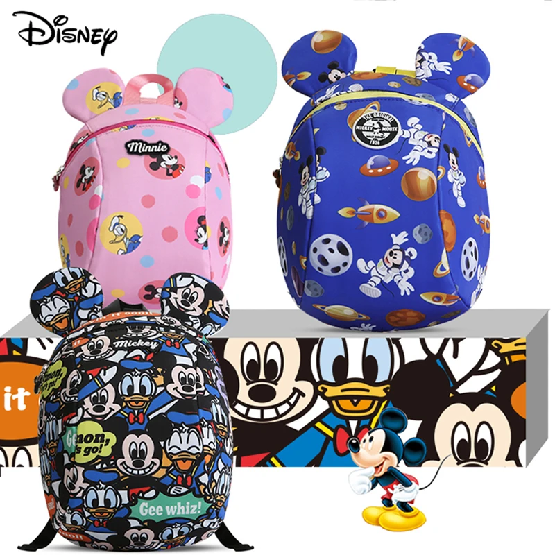 

Детский рюкзак с героями мультфильмов Disney, защитная школьная сумка для прогулок и прогулок, симпатичный удобный ранец для детей дошкольног...