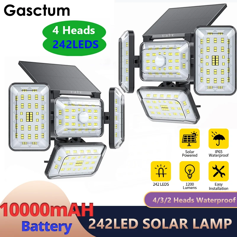 Светодиодная уличная люстра на солнечной батарее 2 шт. 242 светодиодов IP65