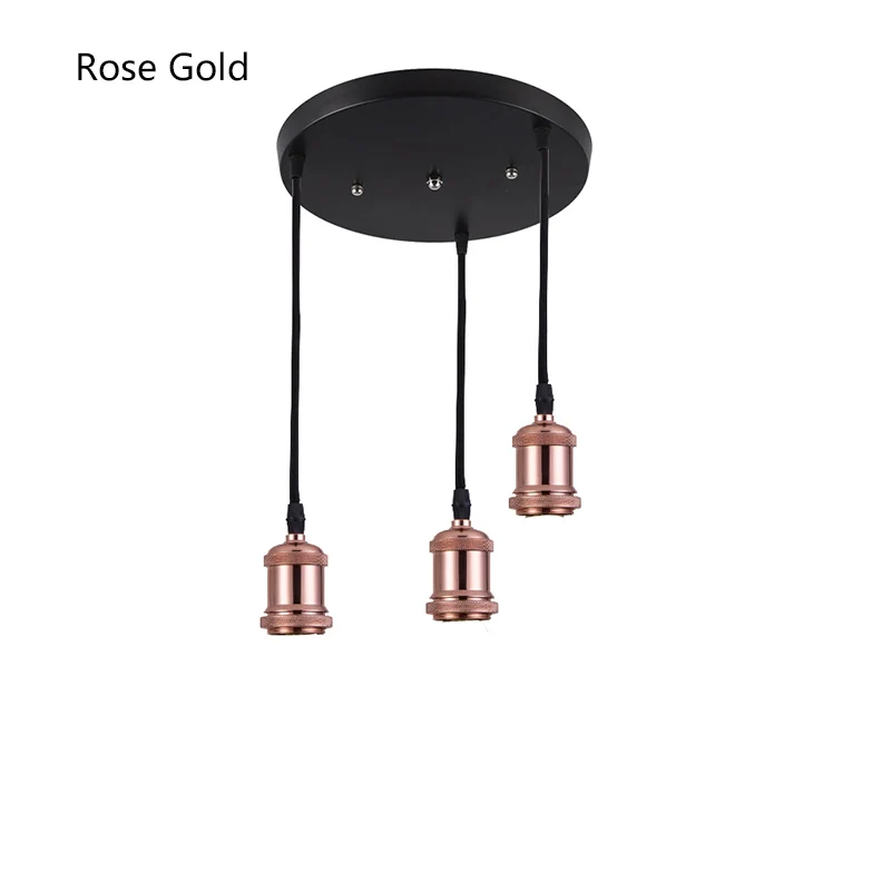 Rose Gold Round Потолочный светильник в стиле ретро лампа Лофт винтажные промышленные подвесные светильники железный подвесной светильник для кафе кухни столовой - Цвет корпуса: Rose Gold Round
