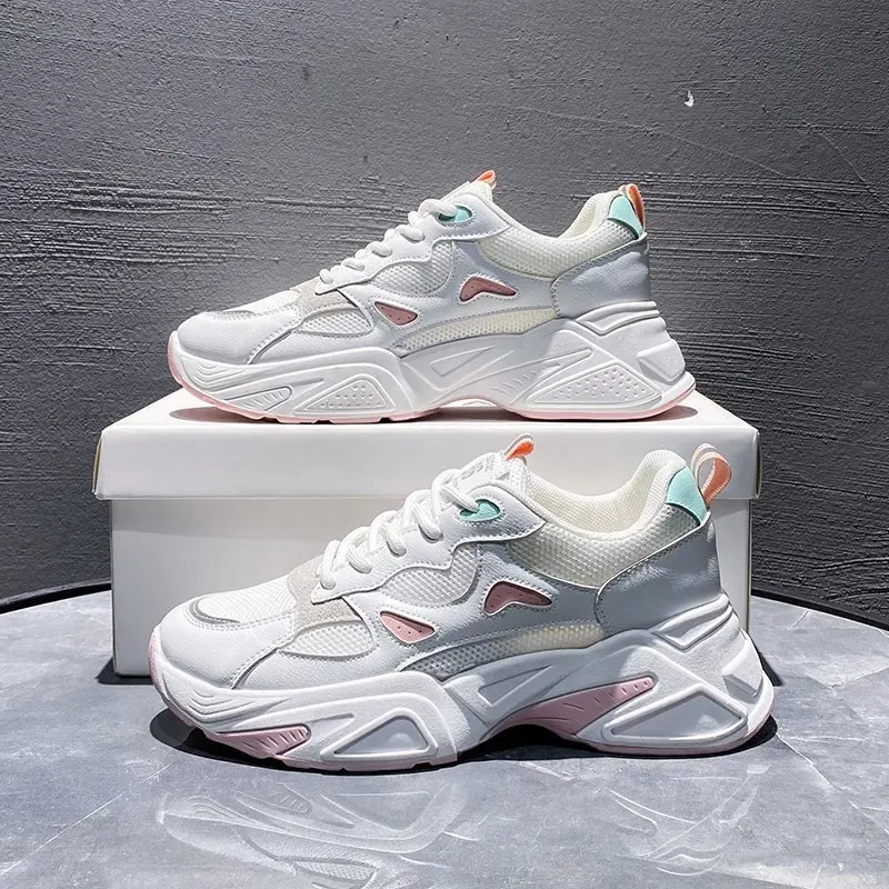 

Women Platform Sneakers New Breathable Mesh Female Sneaker Antiskid Soft Footwear Heighten Reflective Running Shoes Mujer