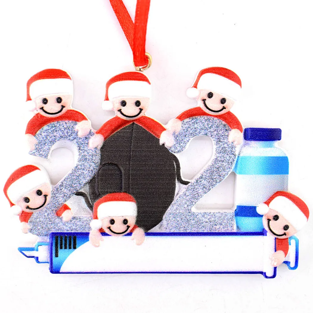 

1*Christmas Pendant Family DIY Doll Santa Claus Handwritten Wishes Snowman Resin Pendant Christmas Tree Decorations
