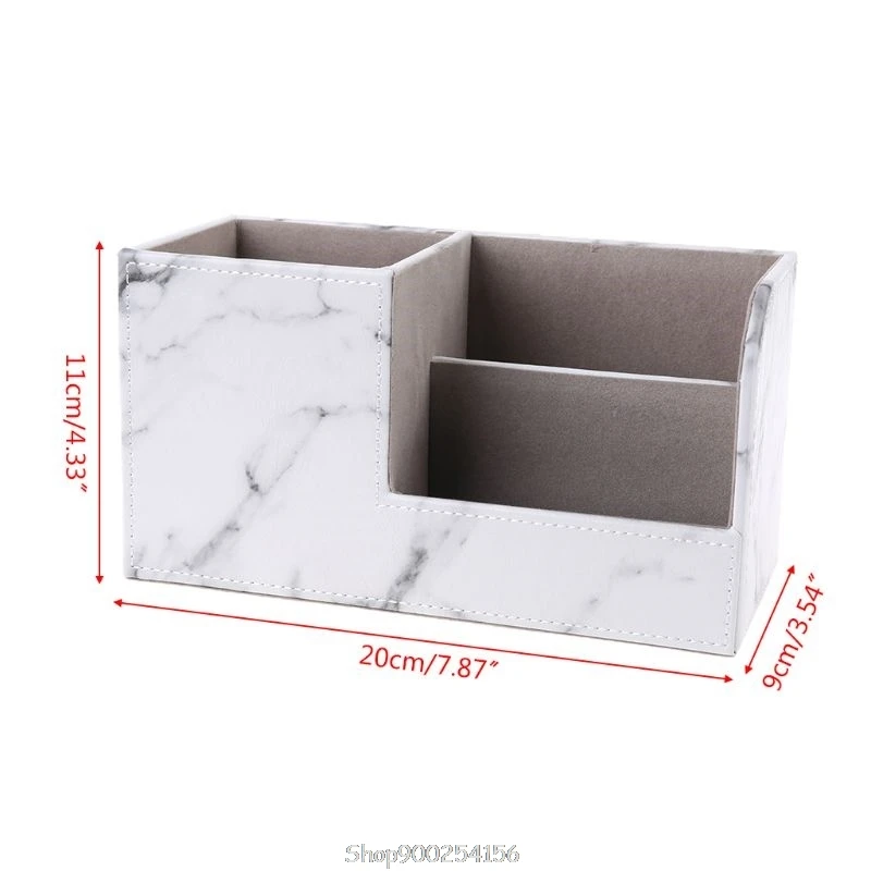 

Multi-function Marble Leather Desk Stationery Organizer Pen Pencil Holder Storage Container N26 20 Dropship