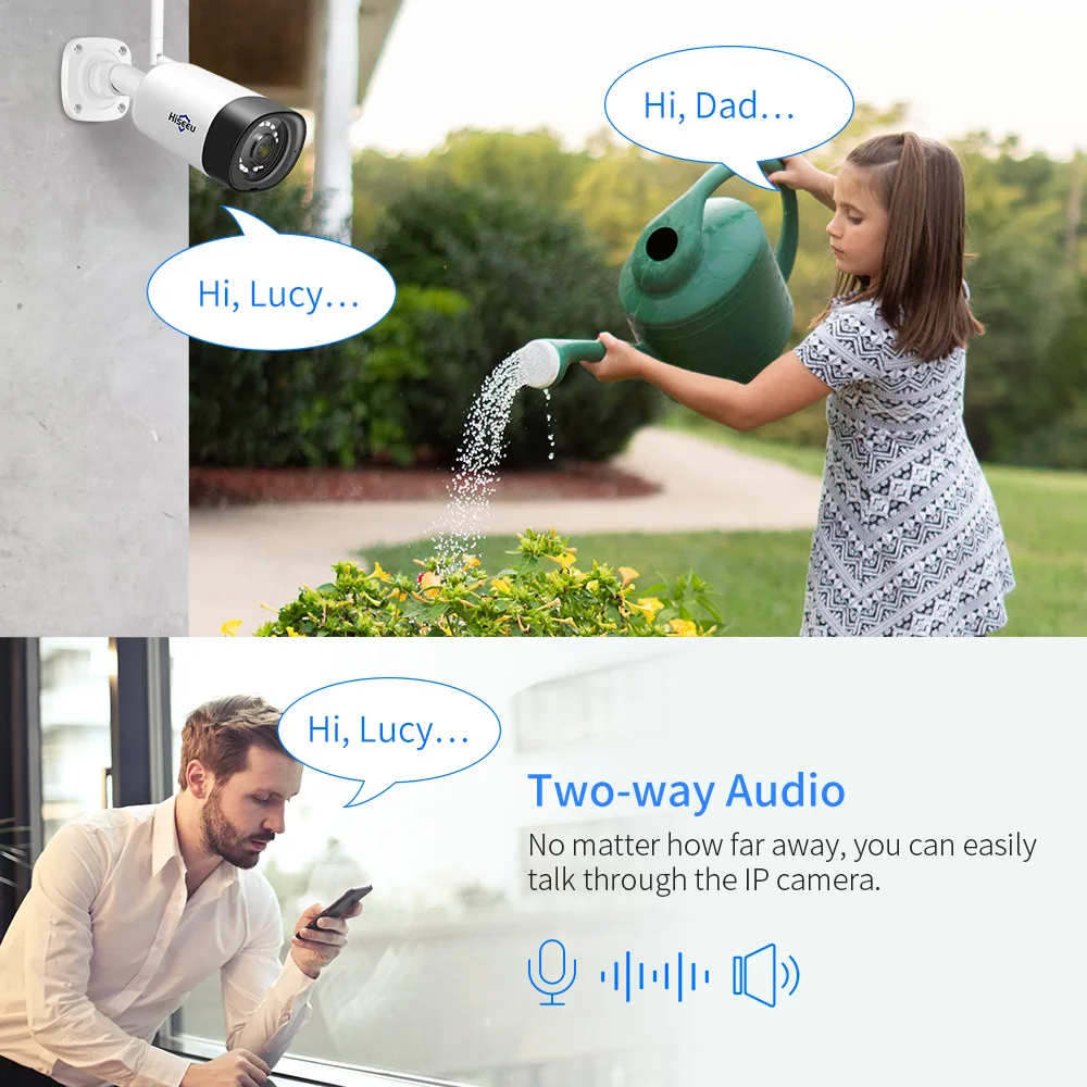 hiseeu wireless 8ch 4pcs 3mp two way audio security ptz 5x digital zoom outdoor bullet wifi ip cameras waterproof cctv kit free global shipping