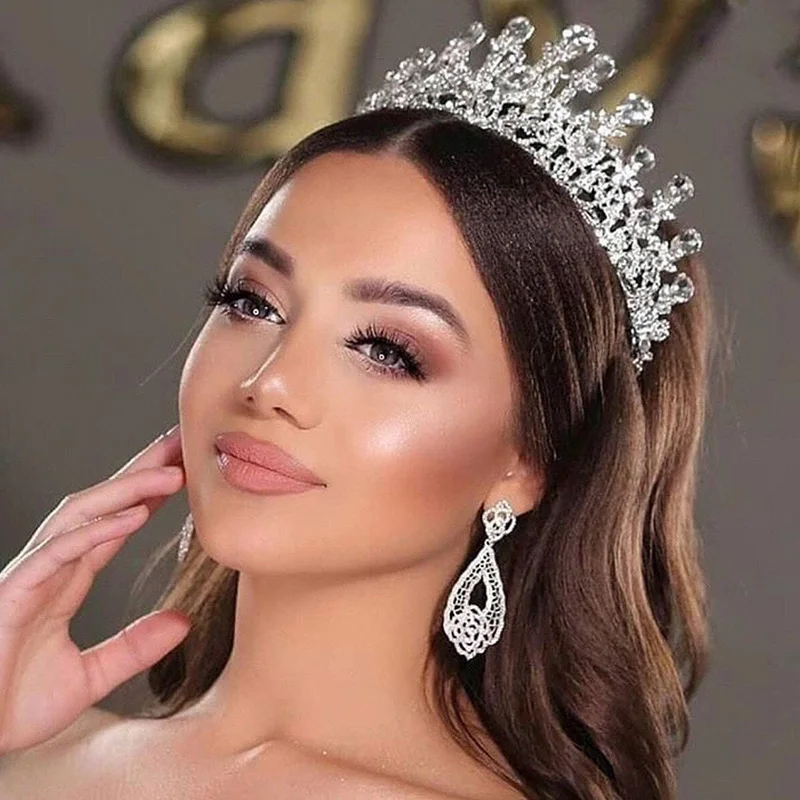 Свадебные аксессуары для волос золотая и Серебряная Корона невесты в стиле